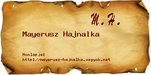 Mayerusz Hajnalka névjegykártya